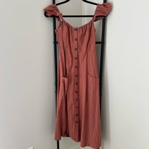 Lulus terracotta button dress